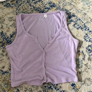 Pac Purple button up crop top
